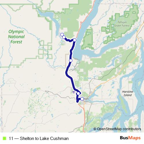 11 bus Line Map