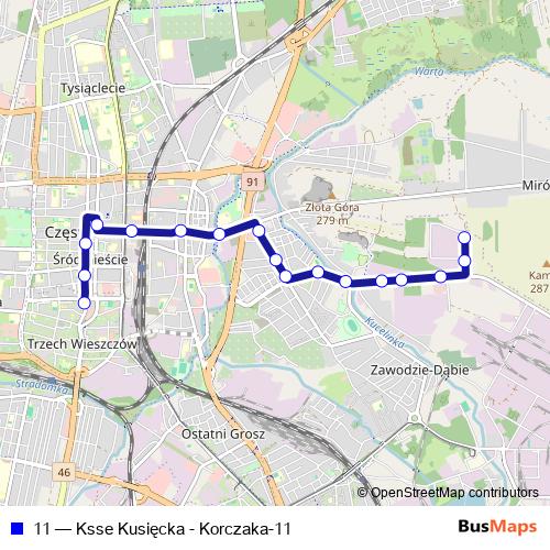11 bus Line Map