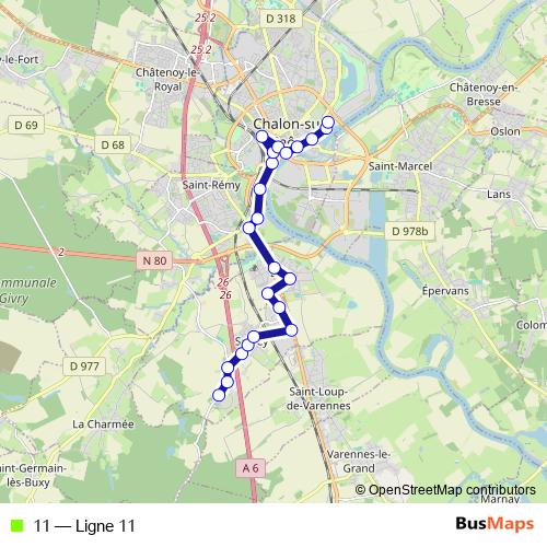 11 bus Line Map
