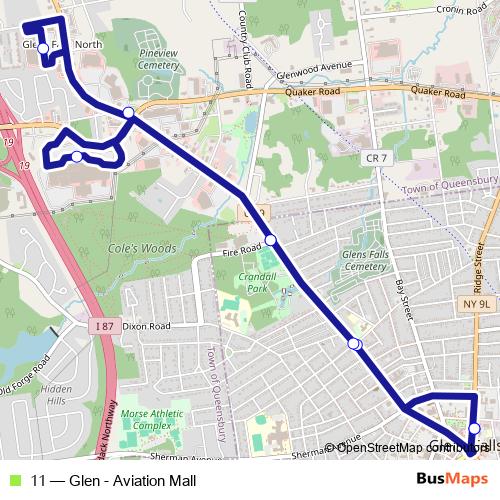 11 bus Line Map