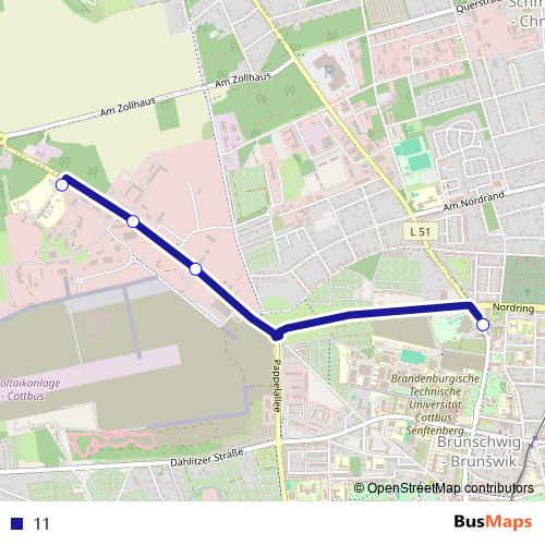 11 bus Line Map
