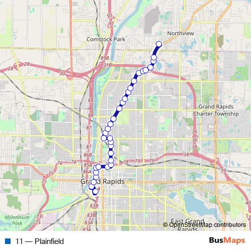 11 bus Line Map