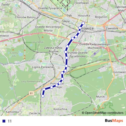 11 bus Line Map