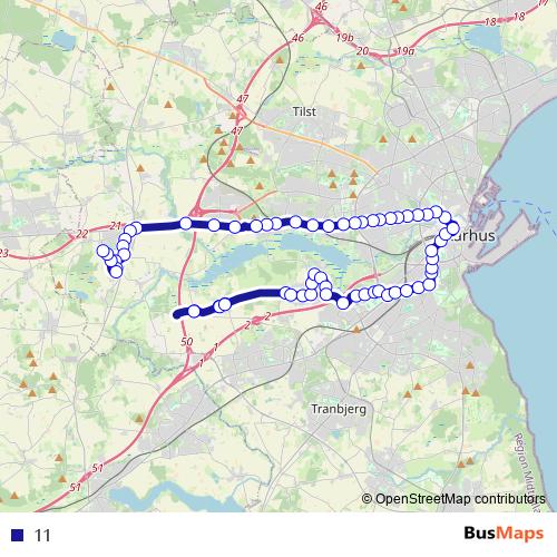11 bus Line Map