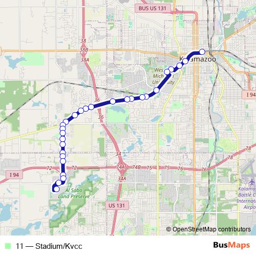 11 bus Line Map