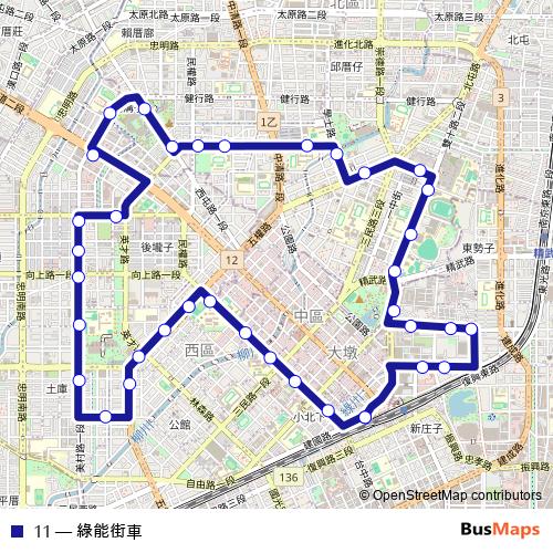 11 bus Line Map