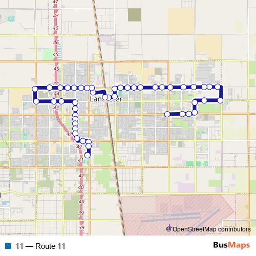 11 bus Line Map