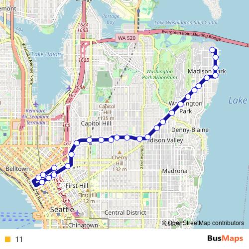 11 bus Line Map
