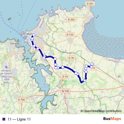 11 bus Line Map