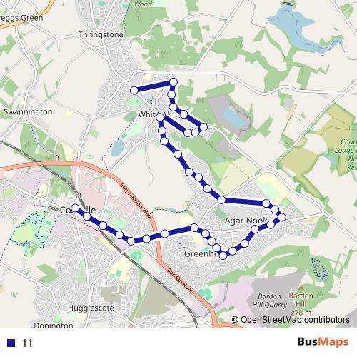 11 bus Line Map