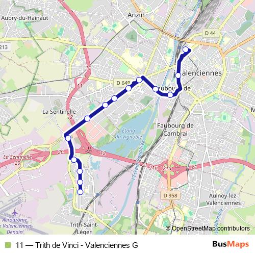 11 bus Line Map