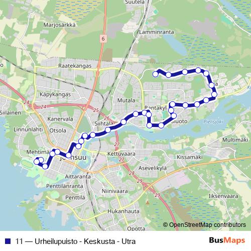 11 bus Line Map