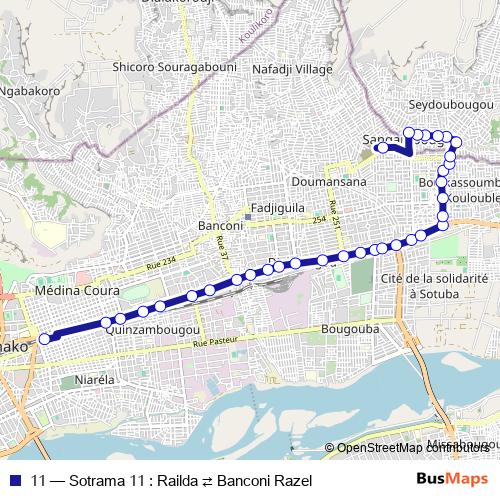 11 bus Line Map