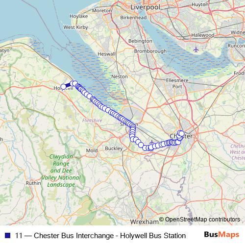 11 bus Line Map