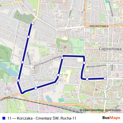 11 bus Line Map