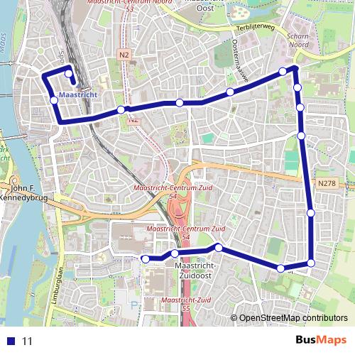 11 bus Line Map
