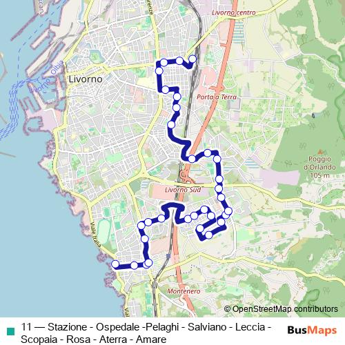 11 bus Line Map