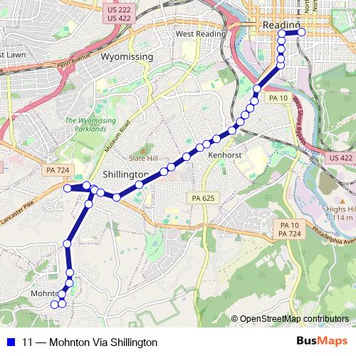 11 bus Line Map