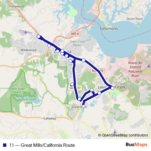 11 bus Line Map