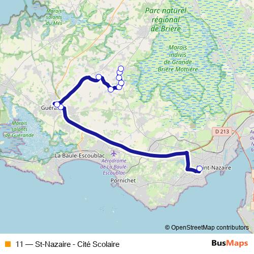 11 bus Line Map