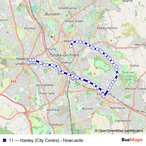 11 bus Line Map