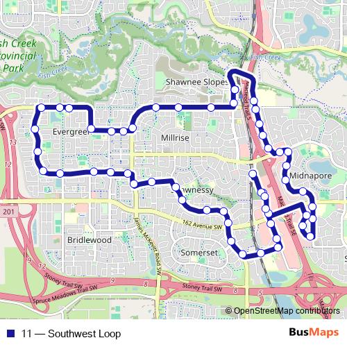 11 bus Line Map