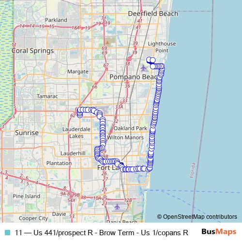 11 bus Line Map