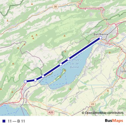 11 bus Line Map