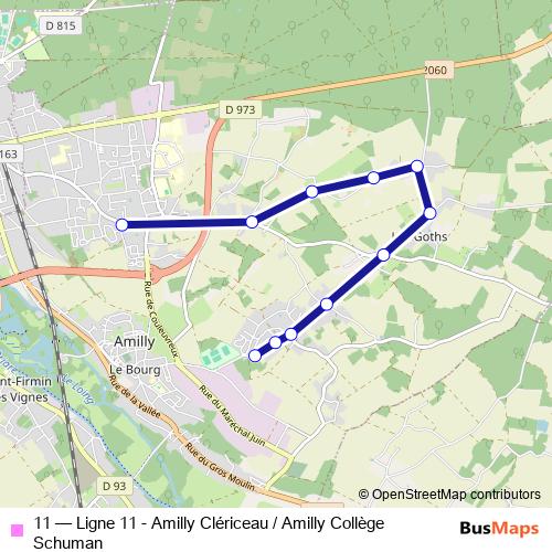 11 bus Line Map