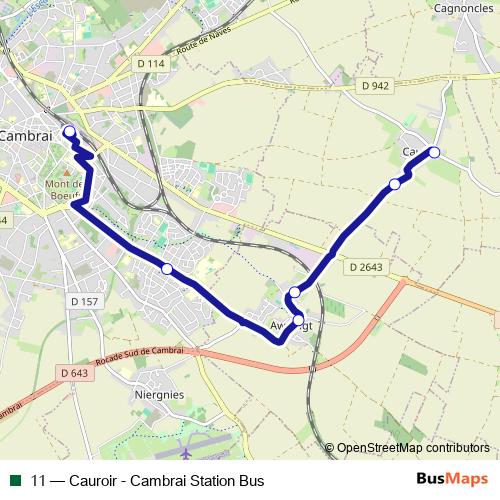 11 bus Line Map