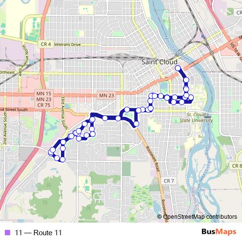 11 bus Line Map