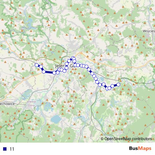11 bus Line Map