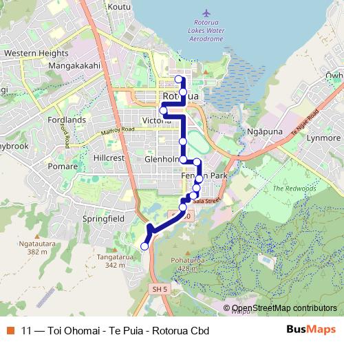 11 bus Line Map
