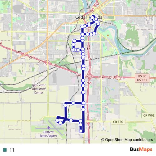 11 bus Line Map