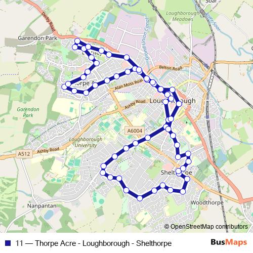 11 bus Line Map