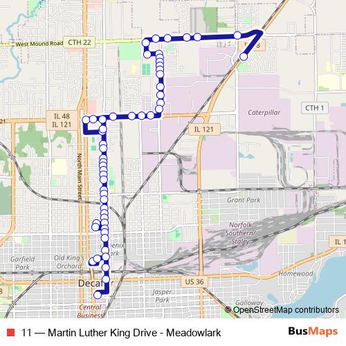 11 bus Line Map