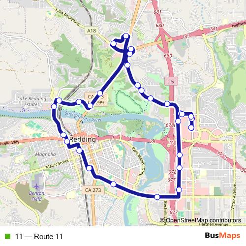 11 bus Line Map