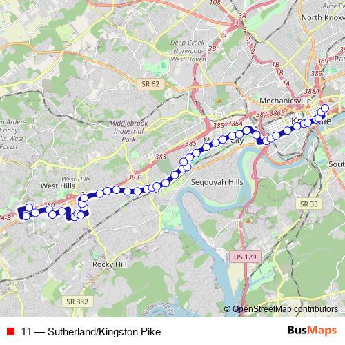 11 bus Line Map