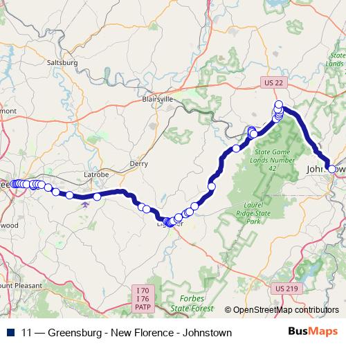 11 bus Line Map