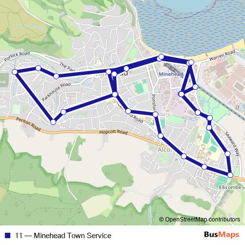 11 bus Line Map