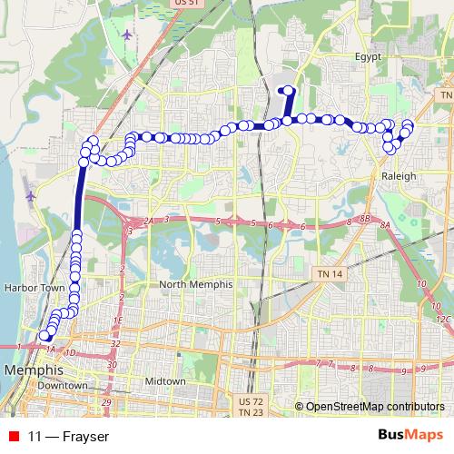 11 bus Line Map