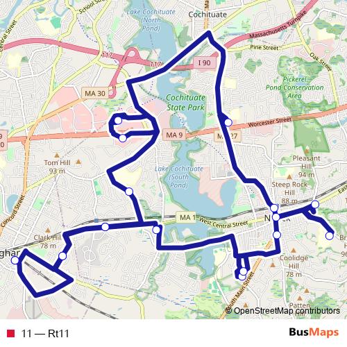 11 bus Line Map