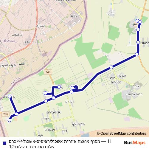 11 bus Line Map