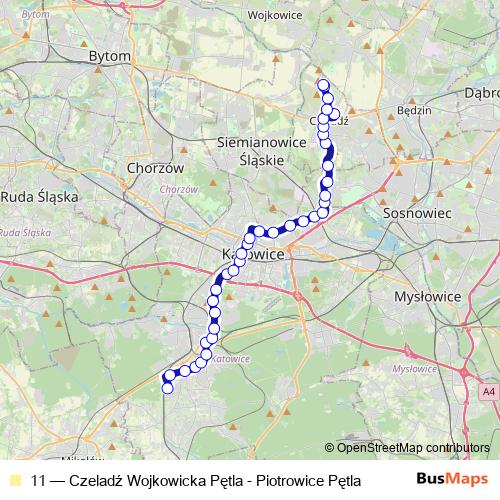 11 bus Line Map