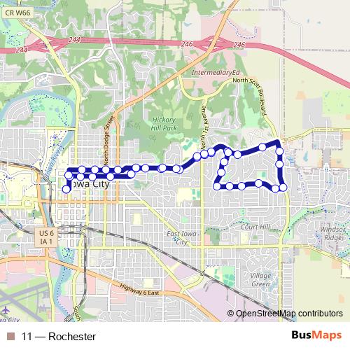 11 bus Line Map