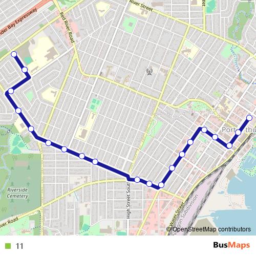 11 bus Line Map