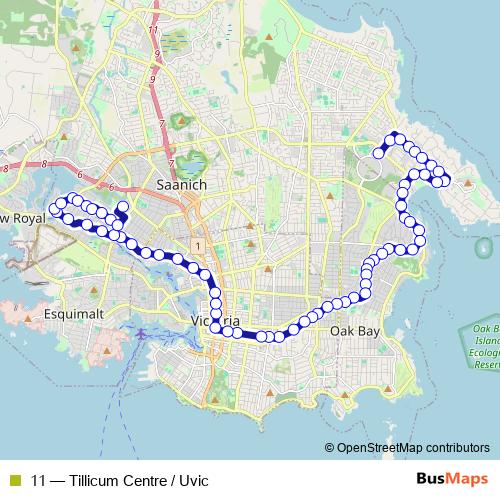 11 bus Line Map