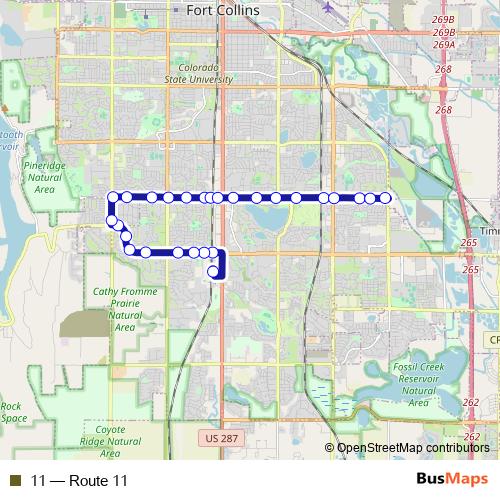 11 bus Line Map