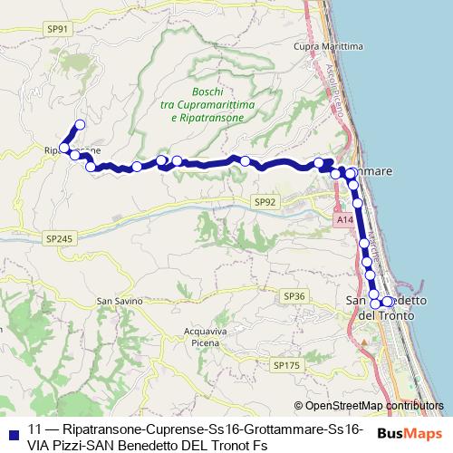 11 bus Line Map
