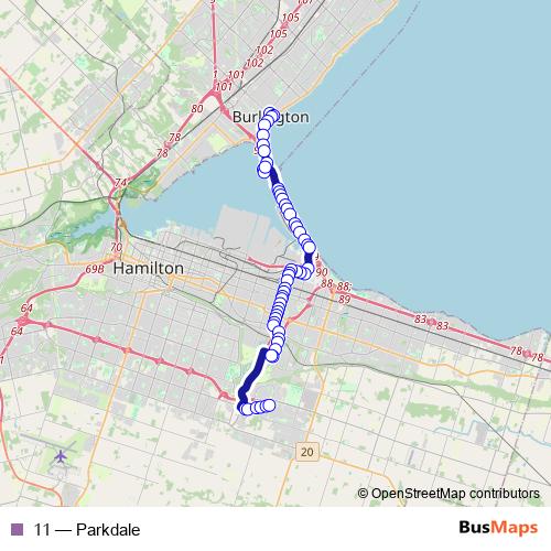 11 bus Line Map